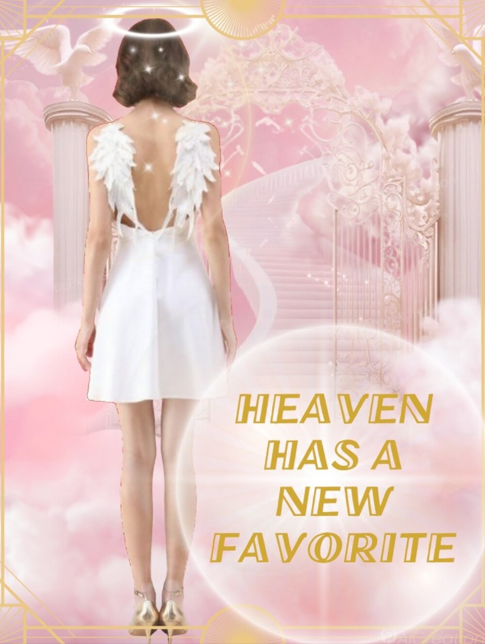White Angel Mini Dress - With Feather Strap Detail